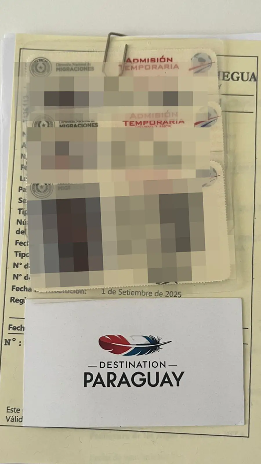 résidence temporaire paraguay